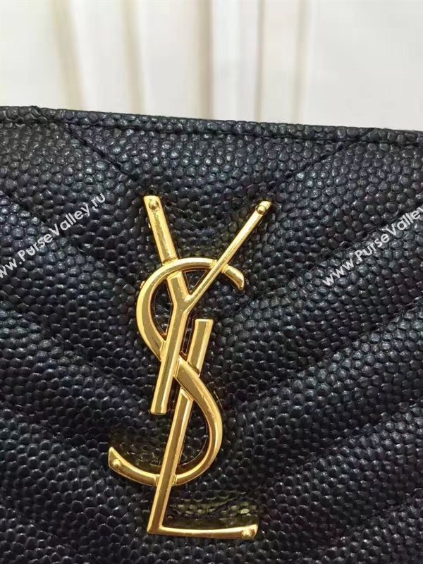 YSL grain leather wallet black bag 4854