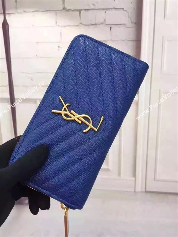 YSL blue wallet zipper bag 4855