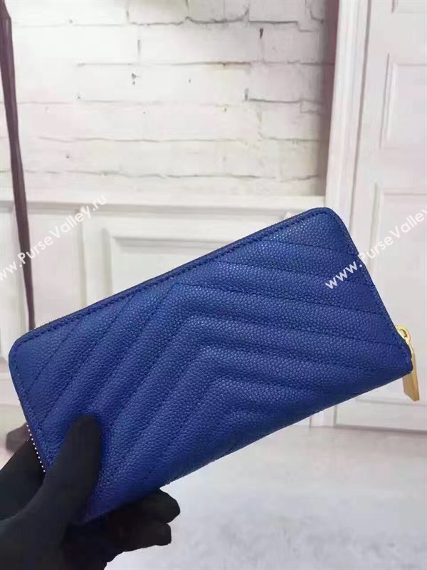 YSL blue wallet zipper bag 4855