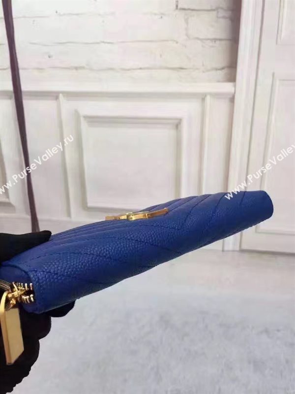 YSL blue wallet zipper bag 4855