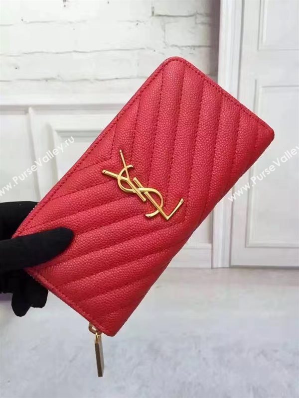 YSL zipper wallet red bag 4857