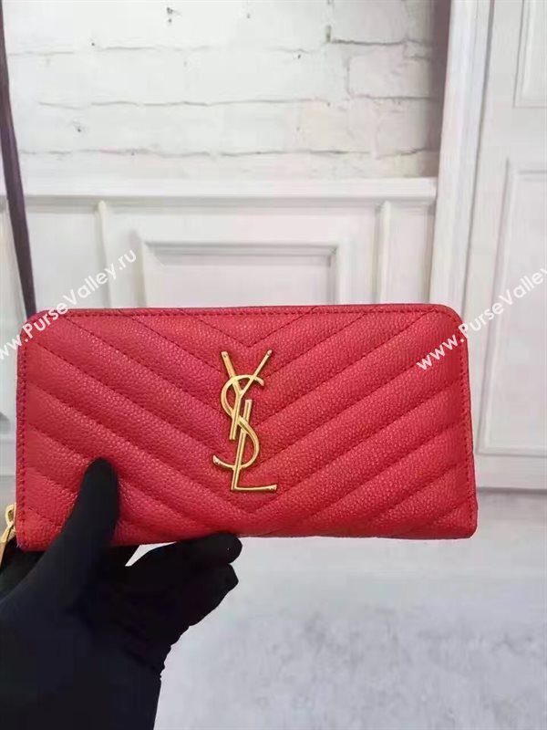 YSL zipper wallet red bag 4857