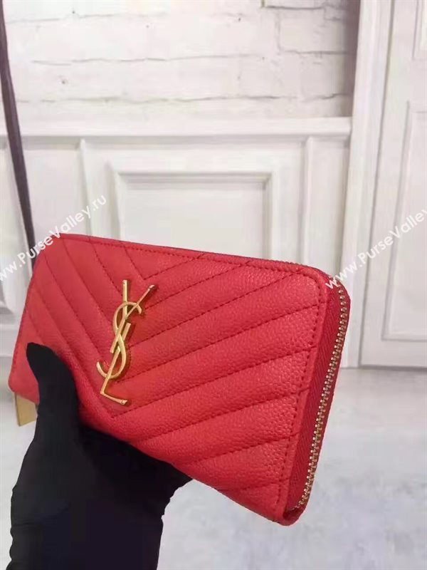 YSL zipper wallet red bag 4857