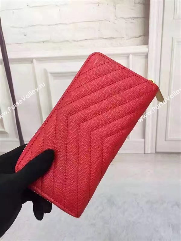 YSL zipper wallet red bag 4857