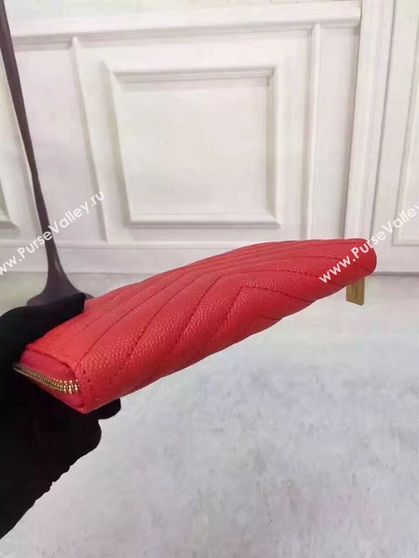 YSL zipper wallet red bag 4857