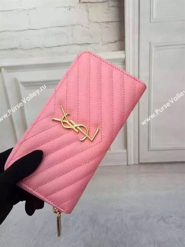 YSL zipper wallet pink bag 4858