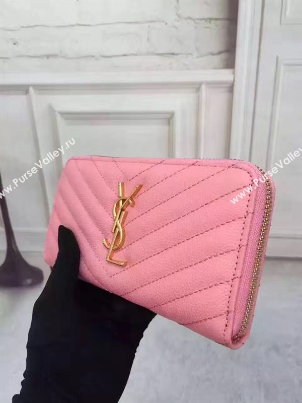 YSL zipper wallet pink bag 4858