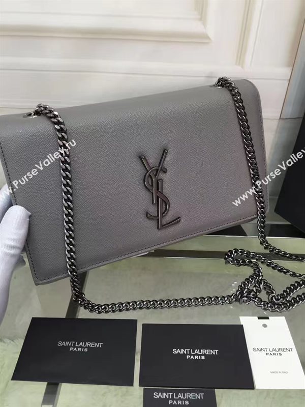 YSL caviar shoulder gray clutch bag 4864