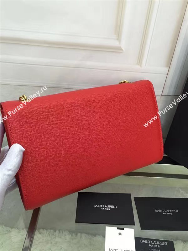 YSL caviar shoulder red clutch bag 4867