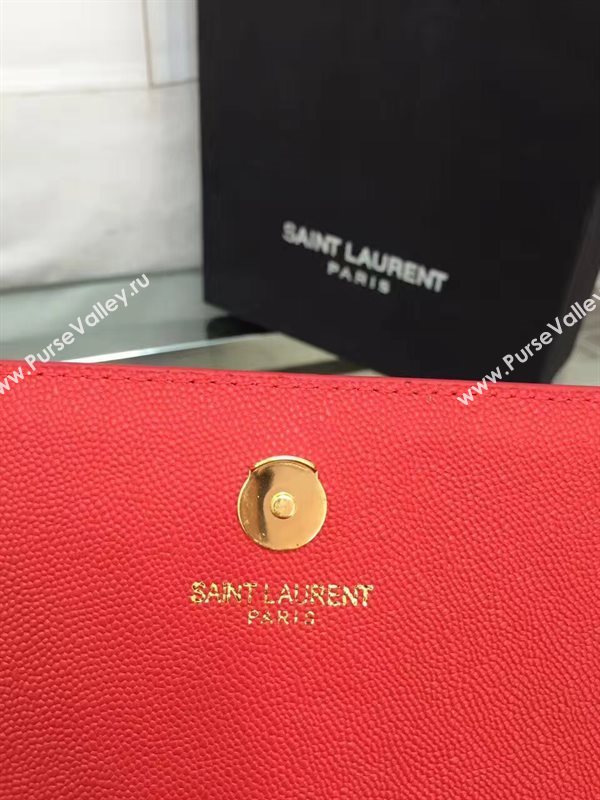 YSL caviar shoulder red clutch bag 4867