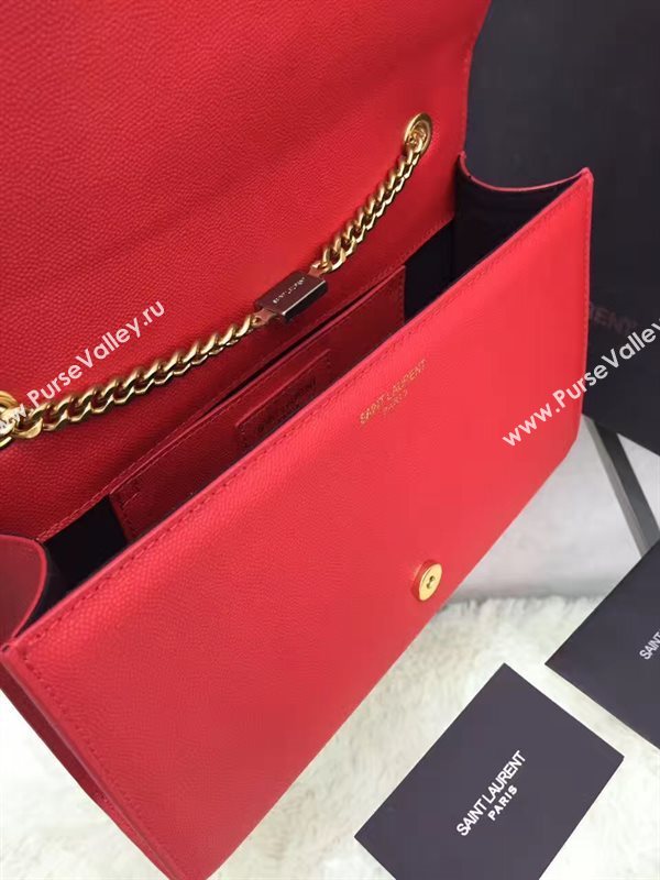 YSL caviar shoulder red clutch bag 4867