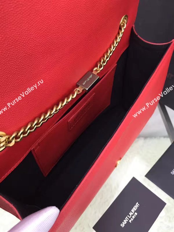 YSL caviar shoulder red clutch bag 4867