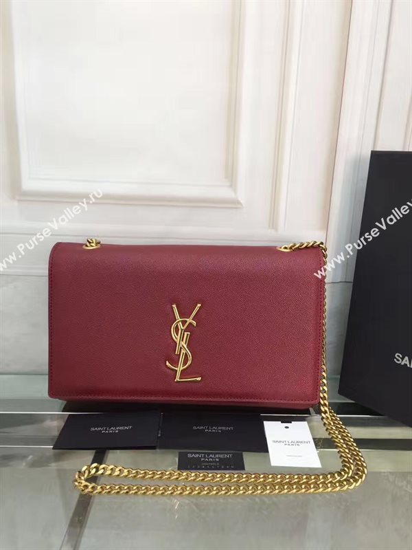 YSL wine caviar clutch shoulder bag 4868