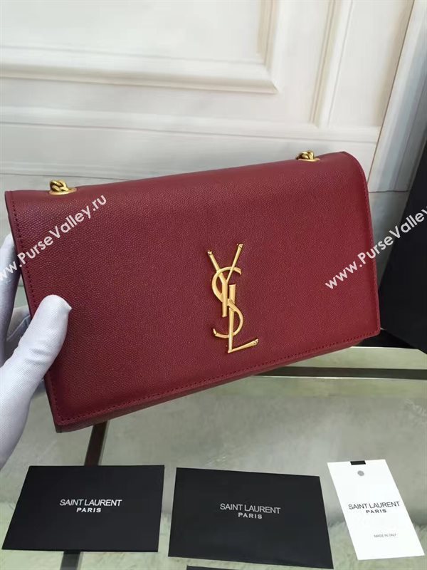 YSL wine caviar clutch shoulder bag 4868