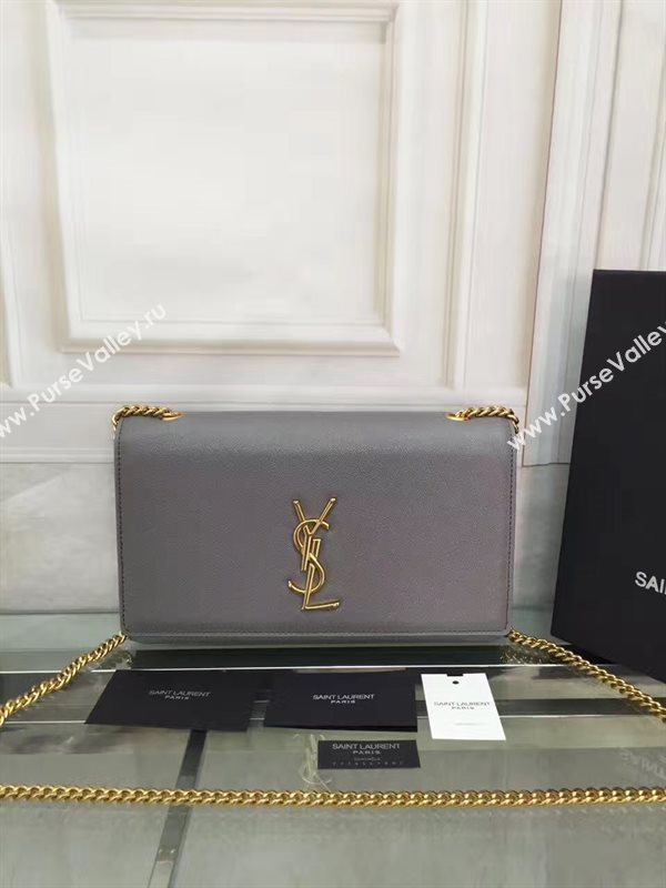 YSL gray caviar clutch shoulder bag 4869