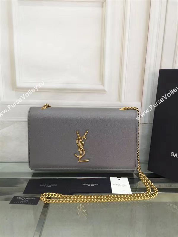 YSL gray caviar clutch shoulder bag 4869