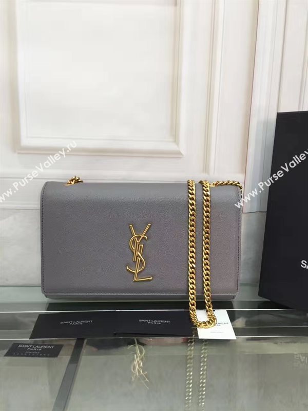 YSL gray caviar clutch shoulder bag 4869