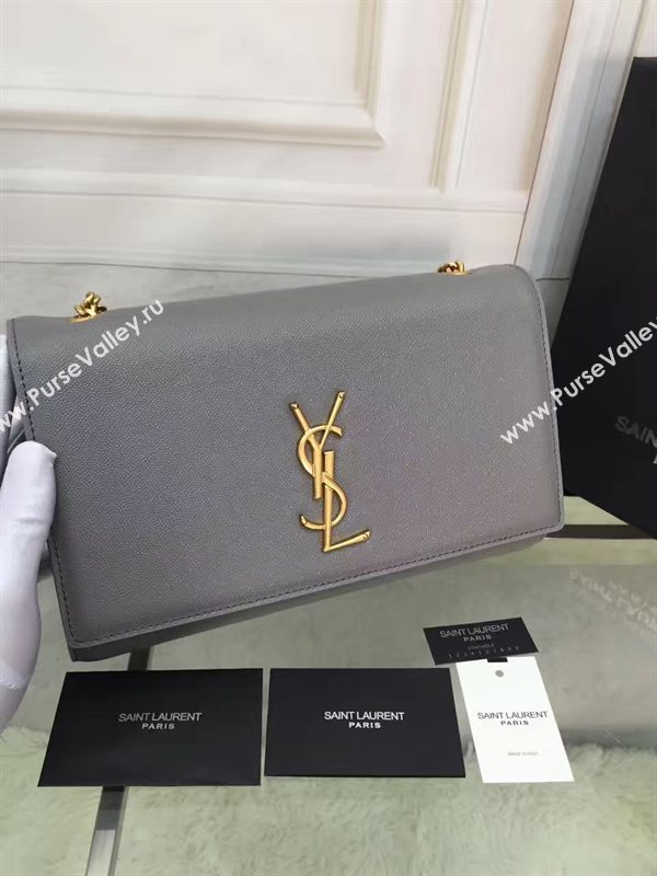 YSL gray caviar clutch shoulder bag 4869