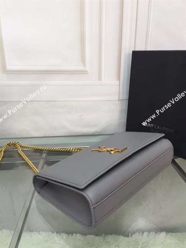 YSL gray caviar clutch shoulder bag 4869