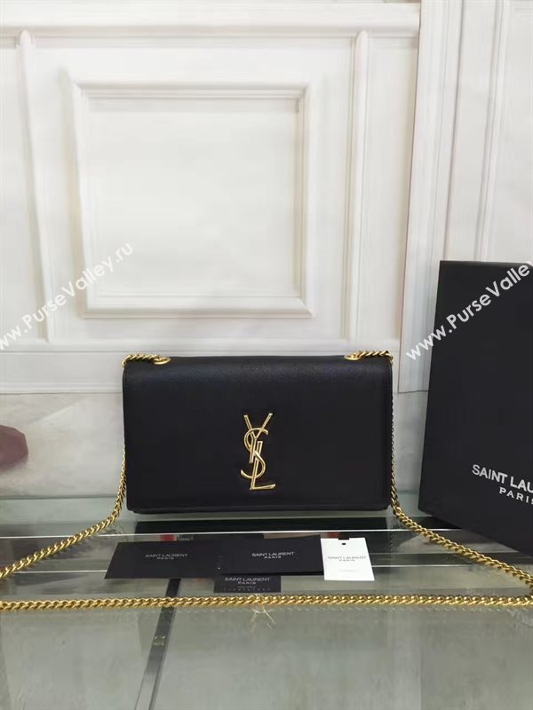 YSL caviar shoulder clutch black bag 4870