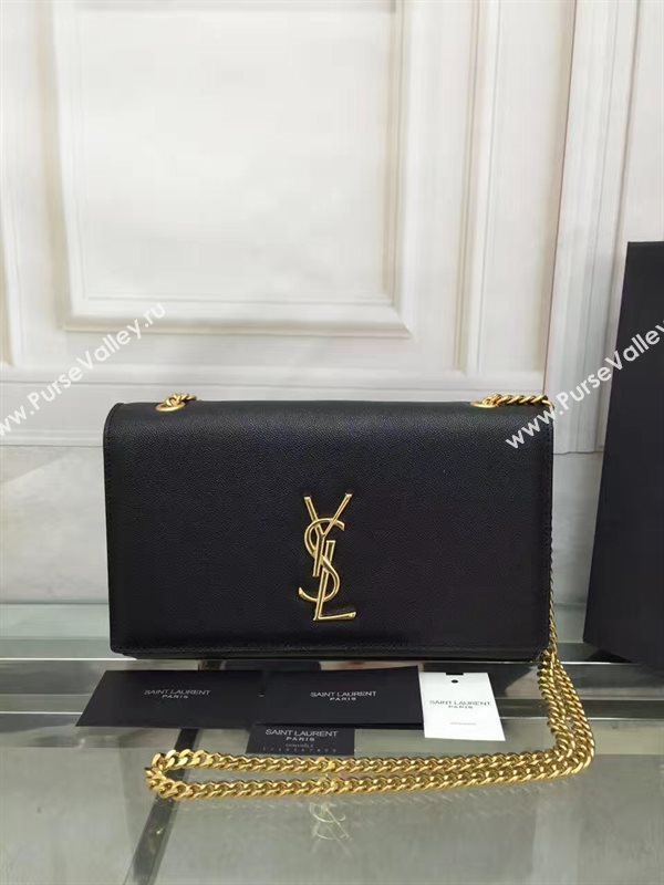 YSL caviar shoulder clutch black bag 4870