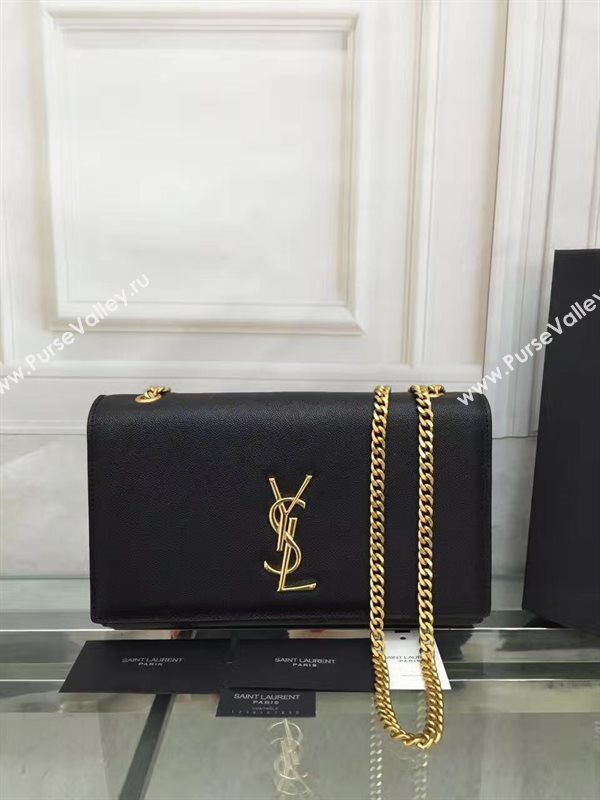 YSL caviar shoulder clutch black bag 4870