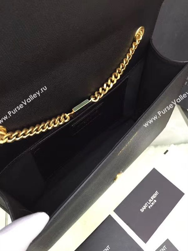 YSL caviar shoulder clutch black bag 4870