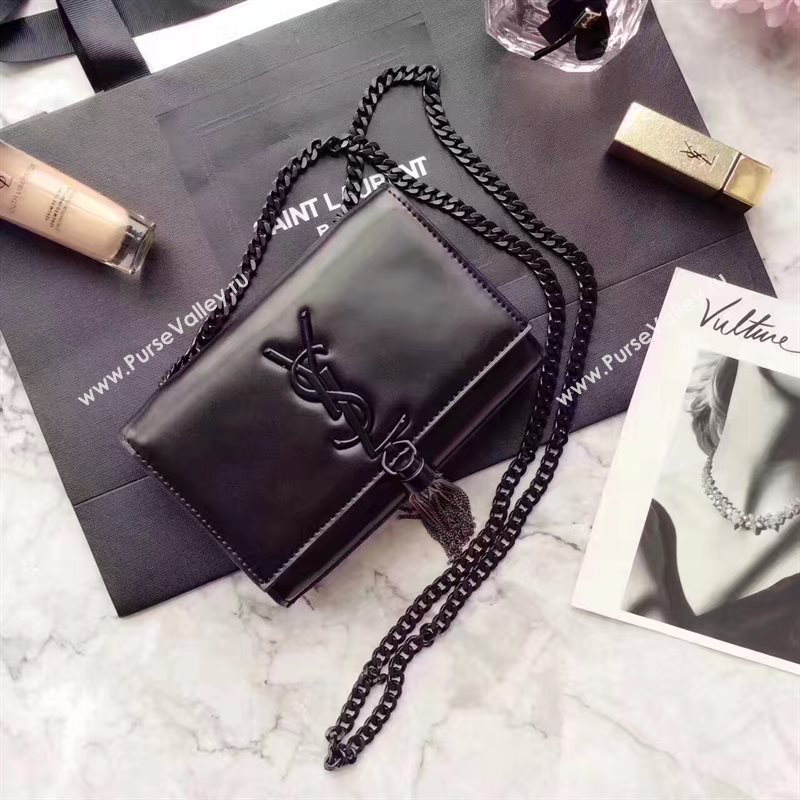 YSL mini Tassel chain black clutch bag 4871