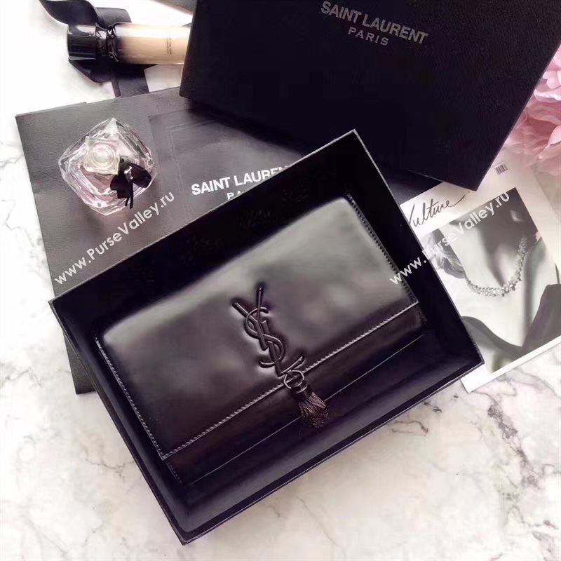 YSL black Tassel clutch chain bag 4872