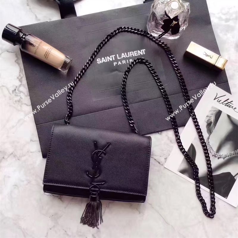 YSL mini black Tassel clutch caviar bag 4873