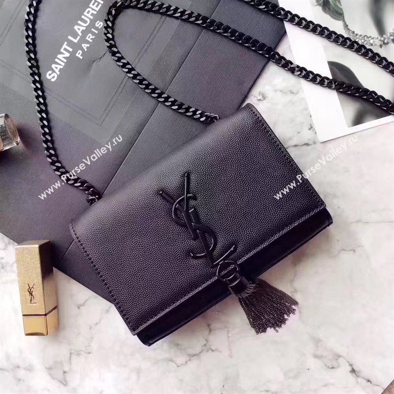 YSL mini black Tassel clutch caviar bag 4873