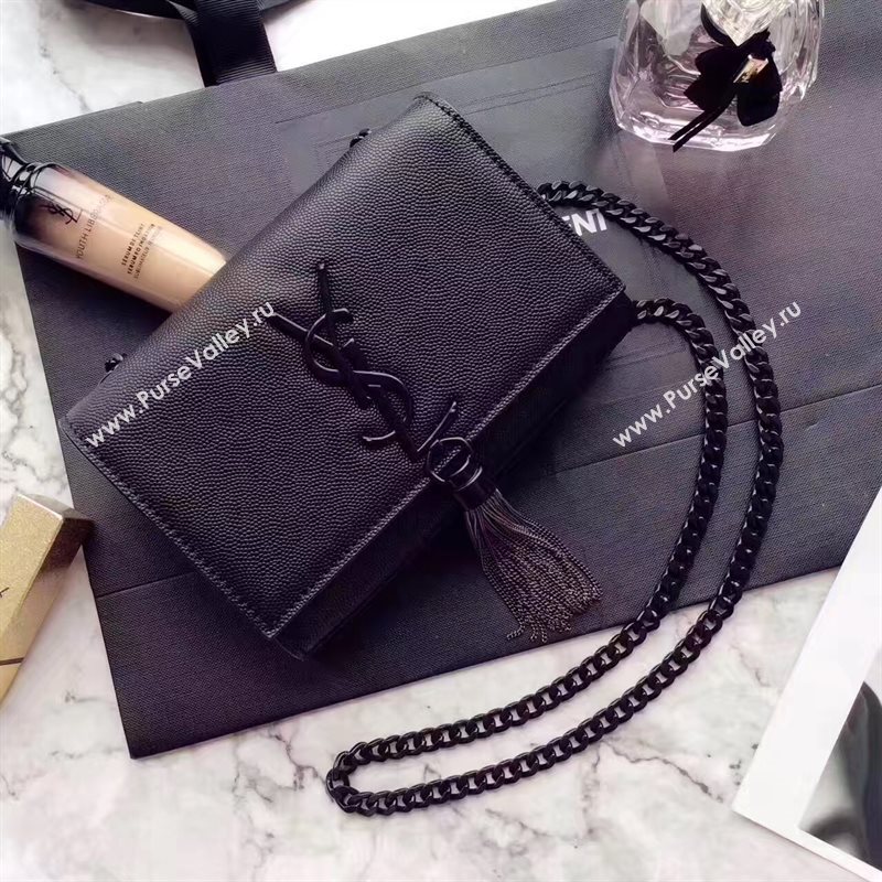 YSL mini black Tassel clutch caviar bag 4873