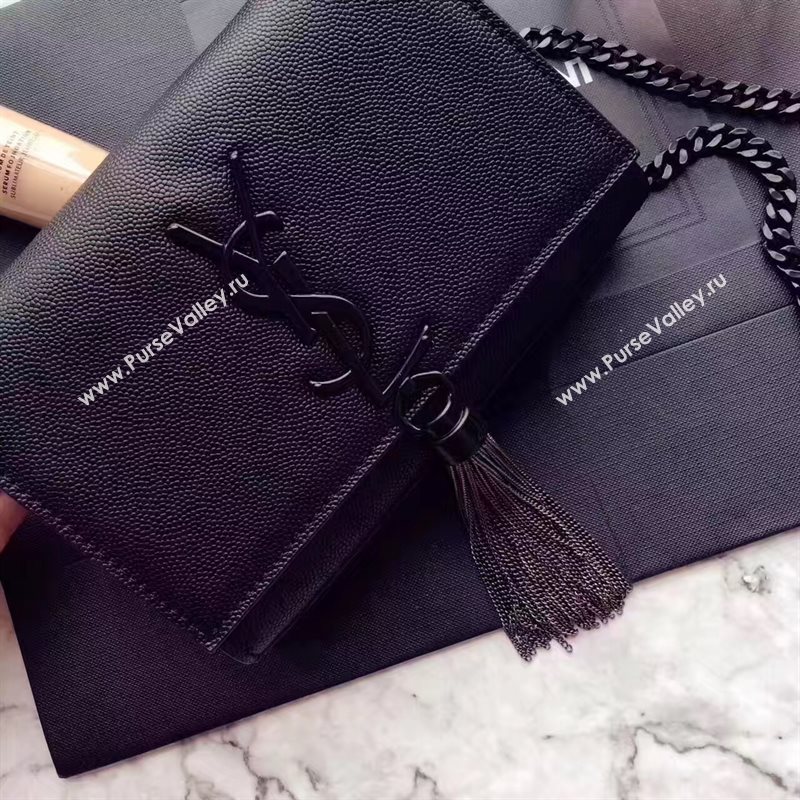 YSL mini black Tassel clutch caviar bag 4873