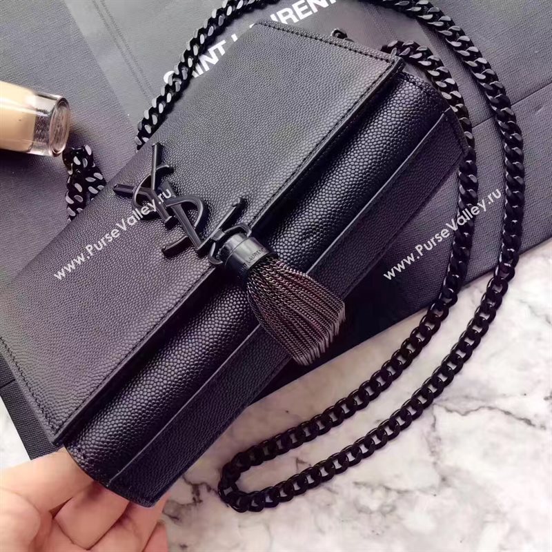 YSL mini black Tassel clutch caviar bag 4873