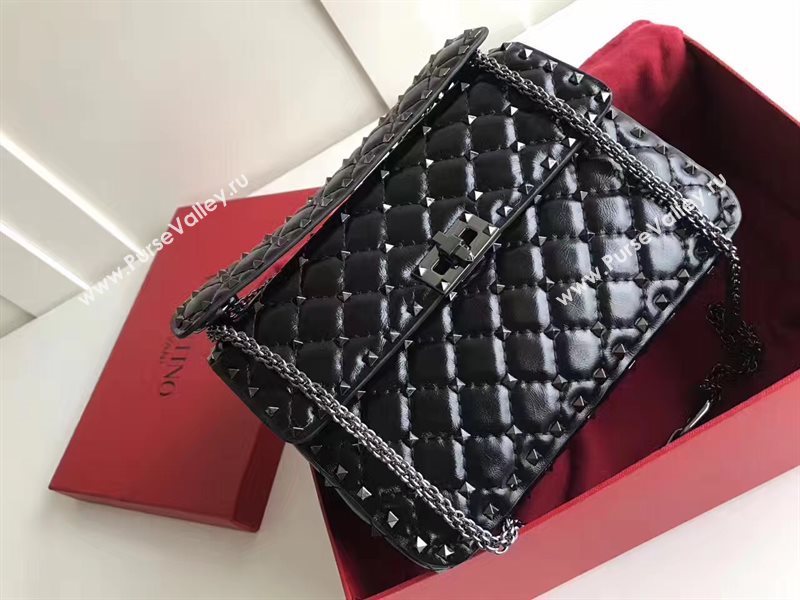 Valentino black rockstud tote 24cm shoulder bag 4875