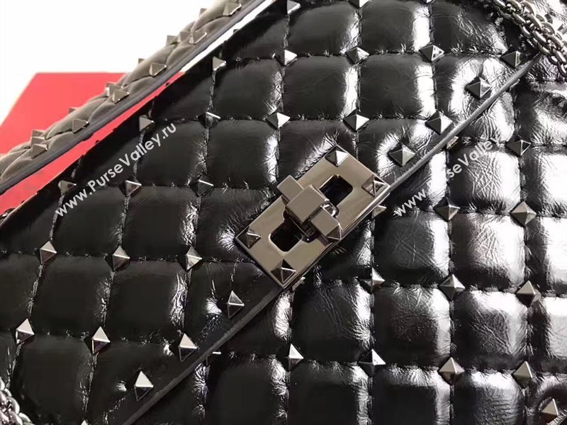 Valentino black rockstud tote 24cm shoulder bag 4875