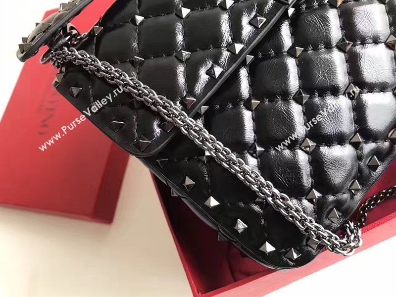 Valentino black rockstud tote 24cm shoulder bag 4875