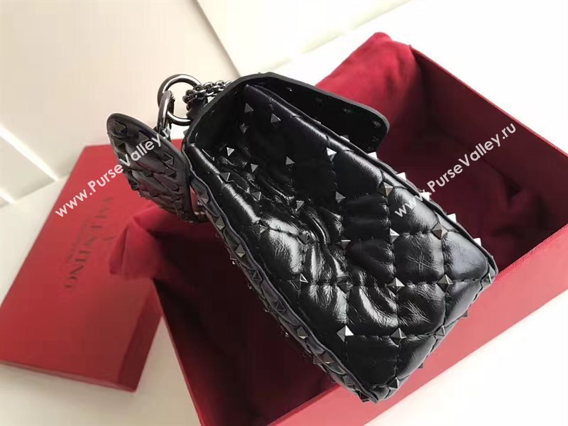 Valentino black rockstud tote 24cm shoulder bag 4875