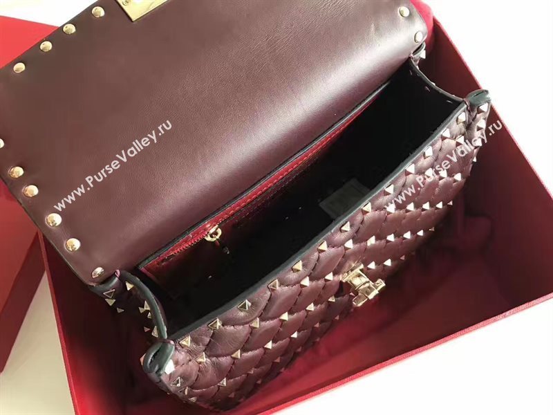 Valentino wine rockstud tote 24cm shoulder bag 4877