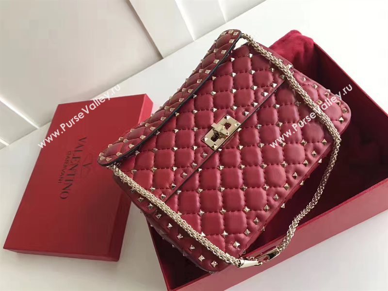 Valentino red rockstud tote 24cm shoulder bag 4878