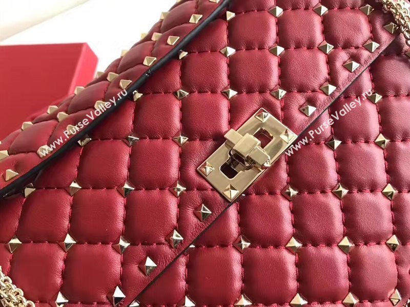 Valentino red rockstud tote 24cm shoulder bag 4878