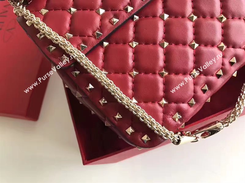 Valentino red rockstud tote 24cm shoulder bag 4878