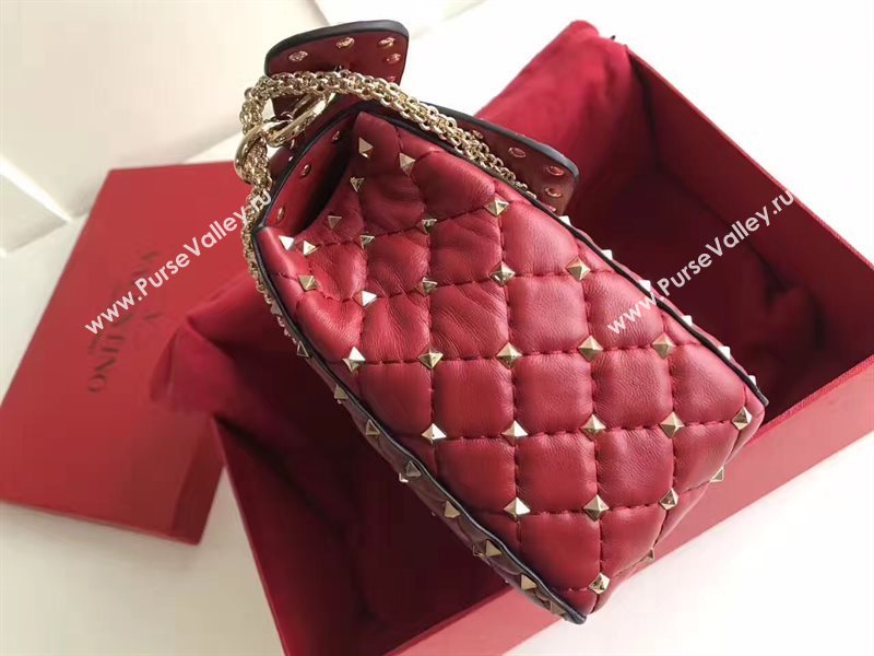 Valentino red rockstud tote 24cm shoulder bag 4878
