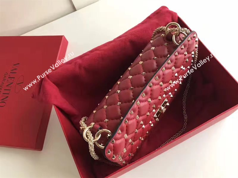 Valentino red rockstud tote 24cm shoulder bag 4878