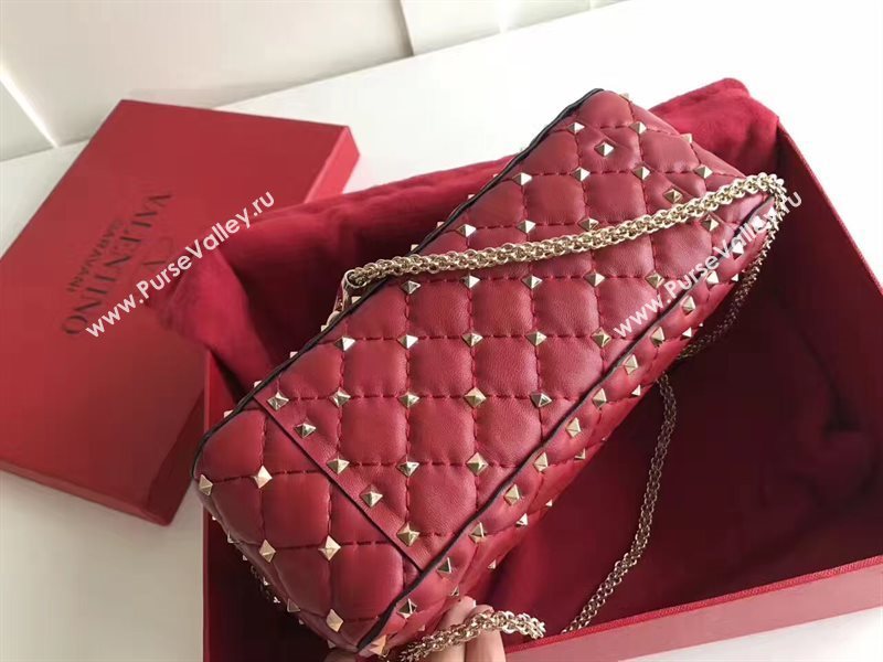 Valentino red rockstud tote 24cm shoulder bag 4878