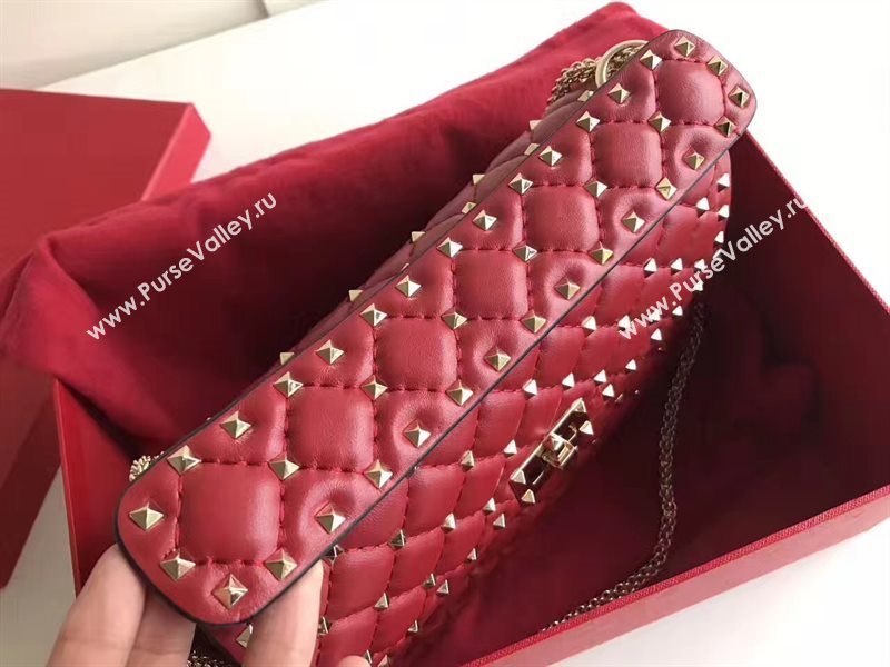 Valentino red rockstud tote 24cm shoulder bag 4878