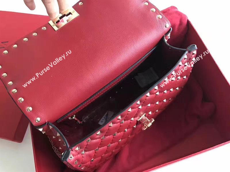 Valentino red rockstud tote 24cm shoulder bag 4878