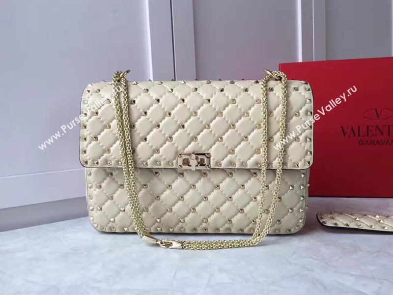 Valentino cream large rockstud shoulder tote bag 4882