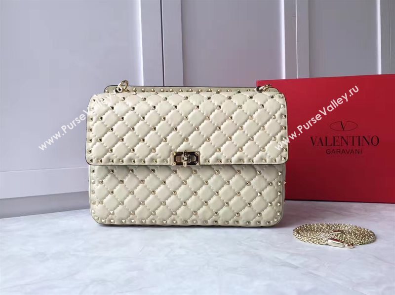 Valentino cream large rockstud shoulder tote bag 4882