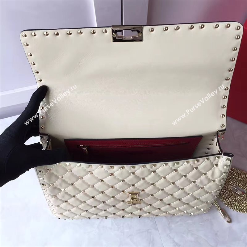 Valentino cream large rockstud shoulder tote bag 4882